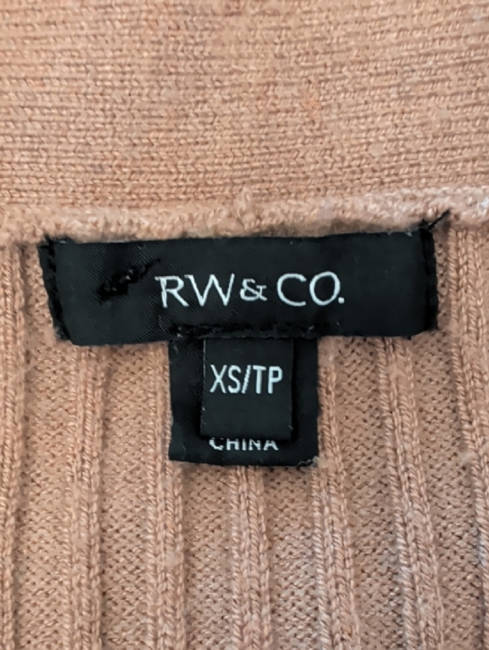 RW&CO. Ribbed V-Neck Sweater in Taupe - Picture 2 of 5